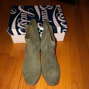 Lucky Brand olive suede boots